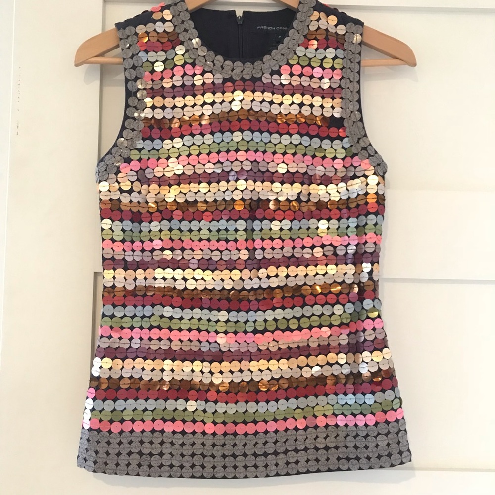 French Connection— Colorful Sequin Top